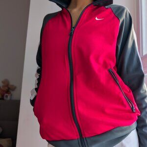 Y2K Hot Pink Zip-Up Track Jacket with Stripes